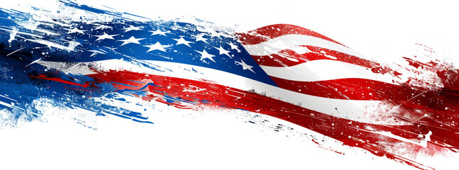 american flag painted isolated