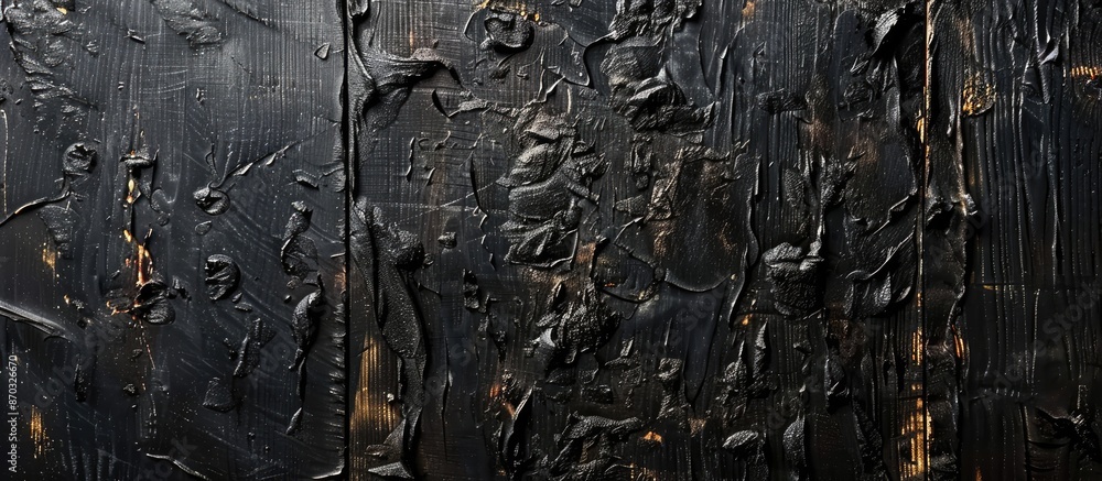 Aufkleber abstract grunge black painted chipboard banner background with decorative texture and copy space ima