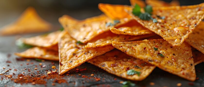 Nacho Environment, Create a humorous scene where nachos are part of the environment. Wallpaper Background, clean environment