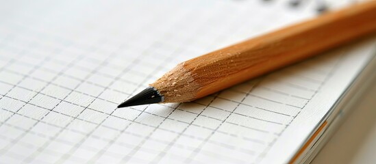 Notebook with a pencil in a copy space image.