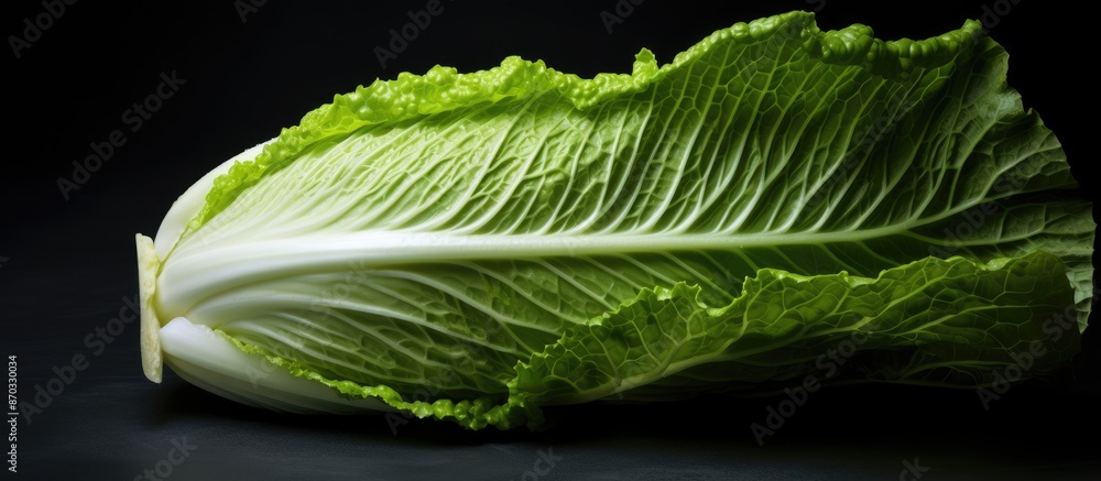 Poster fresh chinese cabbage displayed on a dark backdrop with available copy space image.