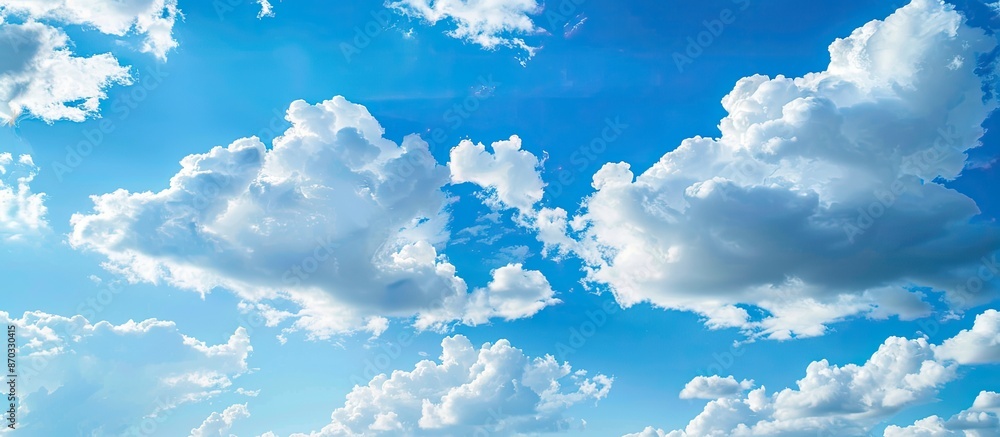 Poster background of clouds in a blue sky with copy space image.