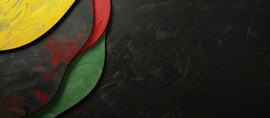 Abstract geometric black, red, yellow, green color banner background. Black History Month color background with copy space for text. Copy space image. Place for adding text or design