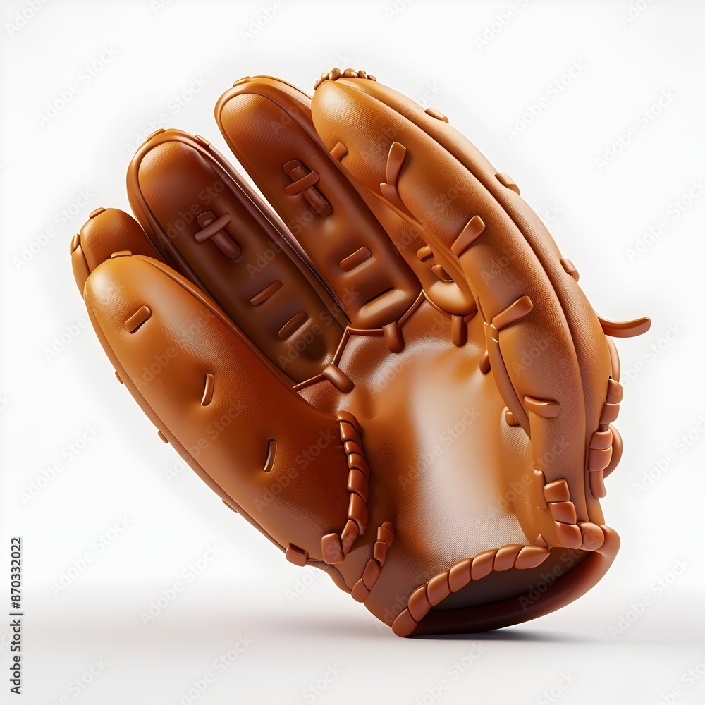 Poster minimalistic 3d baseball glove icon in soft gradient clay texture