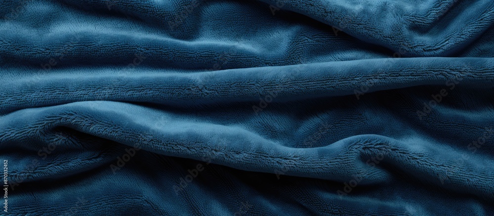 Aufkleber close-up shot of the texture of blue terry fabric with copy space image.