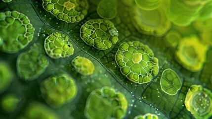 green background of plant cells