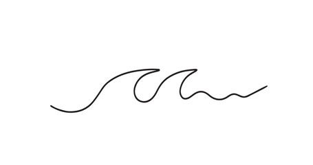 one continuous line drawing Sea wave vector illustration