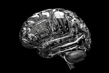 Futuristic Digital Electronic Brain Made of Metallic Circuits and Neural Systems