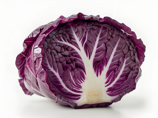 Obraz premium red cabbage on white background, red cabbage vegetable