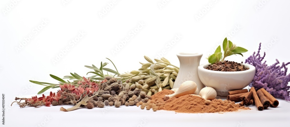 Aufkleber herbal supplement displayed on a white backdrop with ample copy space image.