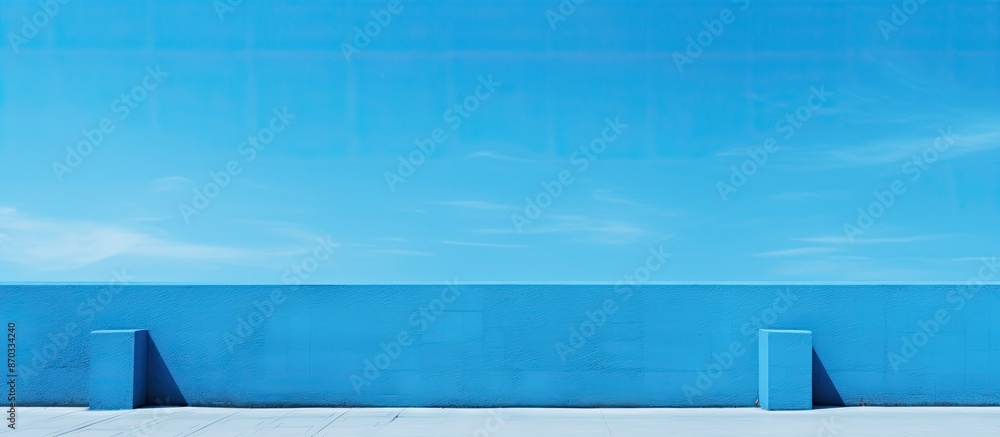 Poster blue background with ample copy space image.