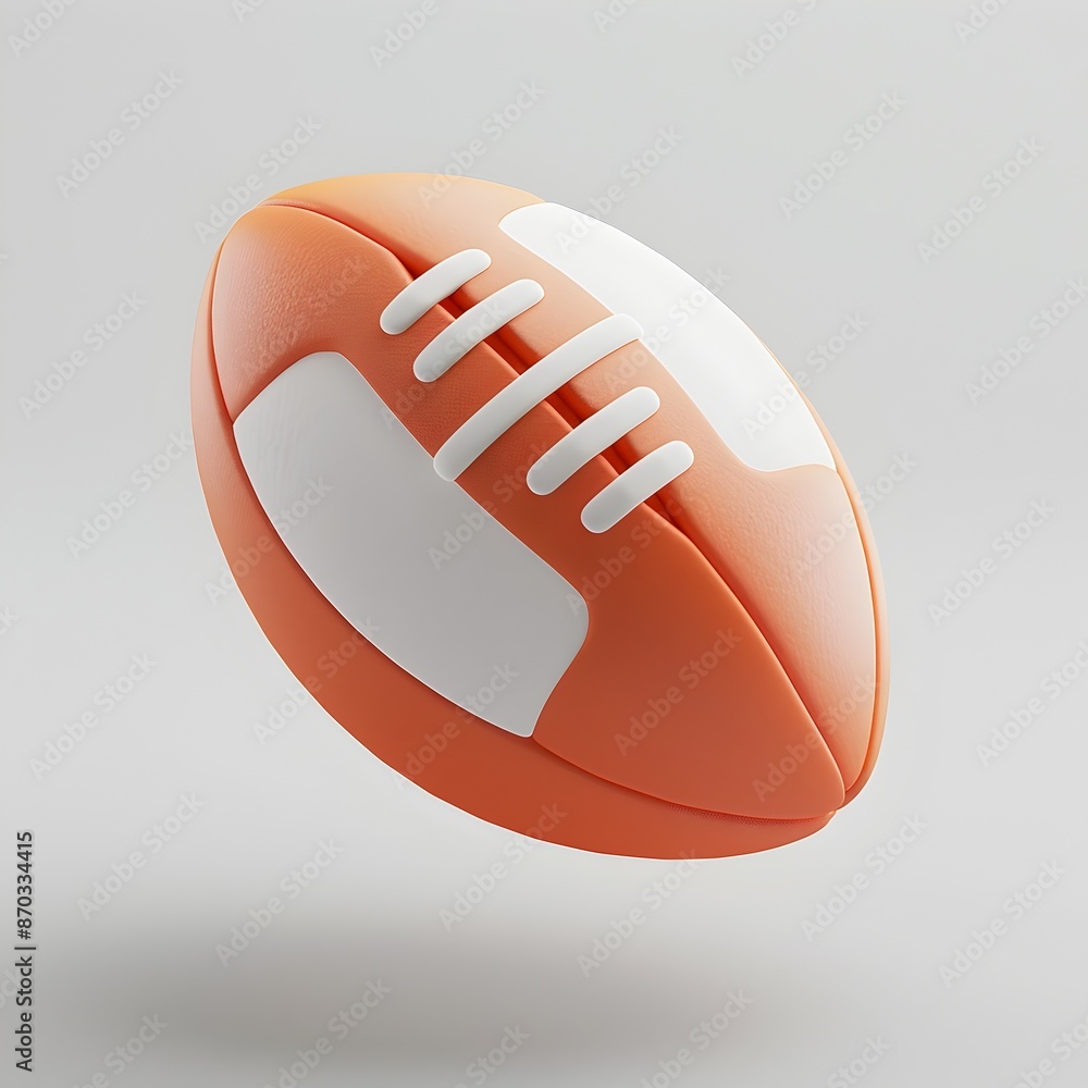 Poster minimalist 3d football icon in isometric view with soft lighting and gradient colors
