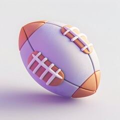 Fototapeta premium Minimalist 3D Football Icon with Soft Gradient Colors and Matte Clay Texture on White Background
