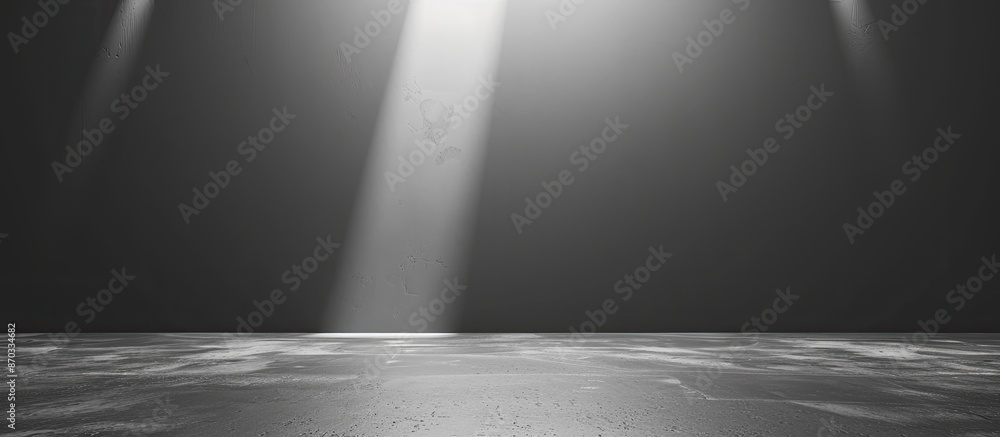 Fototapete Gray empty room studio gradient with spotlight used for background and display your product. with copy space image. Place for adding text or design