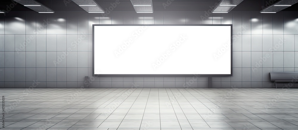Poster Empty billboard for advertising at the airport with room for images or text. with copy space image. Place for adding text or design