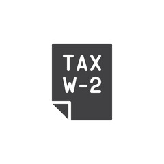 Document labeled W-2 vector icon