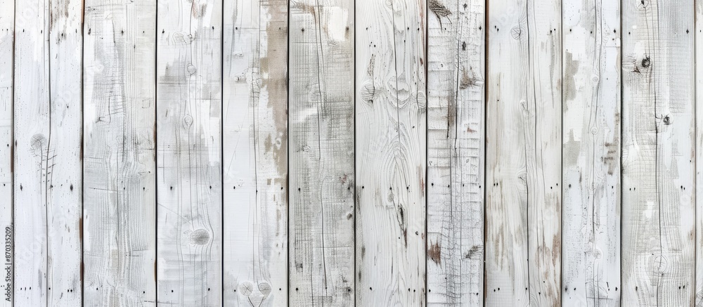 Aufkleber Texture background of whitewashed wooden planks with copy space image.