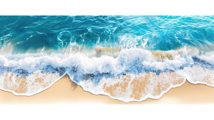 Obraz premium sea waves on the beach isolated on transparent white background, clipping path