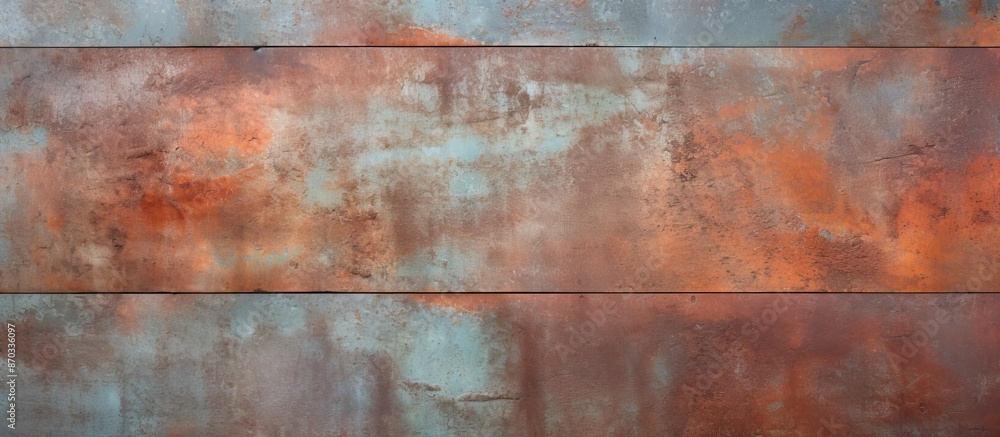 Poster Zinc tile with red rust, creating an abstract texture background for copy space image.
