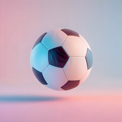 Naklejka premium Floating 3D Soccer Ball Icon in Minimalistic Style on White Background