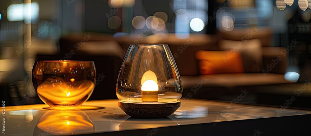 Aufkleber A lamp inside glass typically refers to a decorative lighting fixture where a lamp or light source is enclosed within a glass container. This design creates an aesthetic effect by diffusing the light
