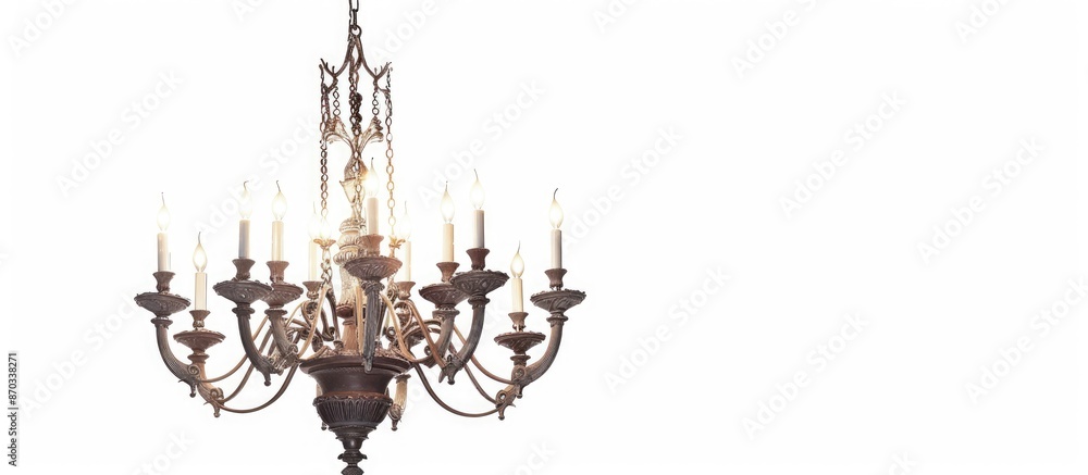Poster Chandelier in vintage style isolated on white background. with copy space image. Place for adding text or design