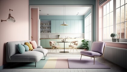 Interior of minimalist houses living room