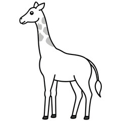 Fototapeta premium giraffe coloring page silhouette vector black color