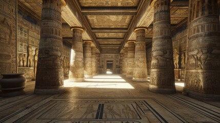 Pharaohs palace in ancient Egypt interior