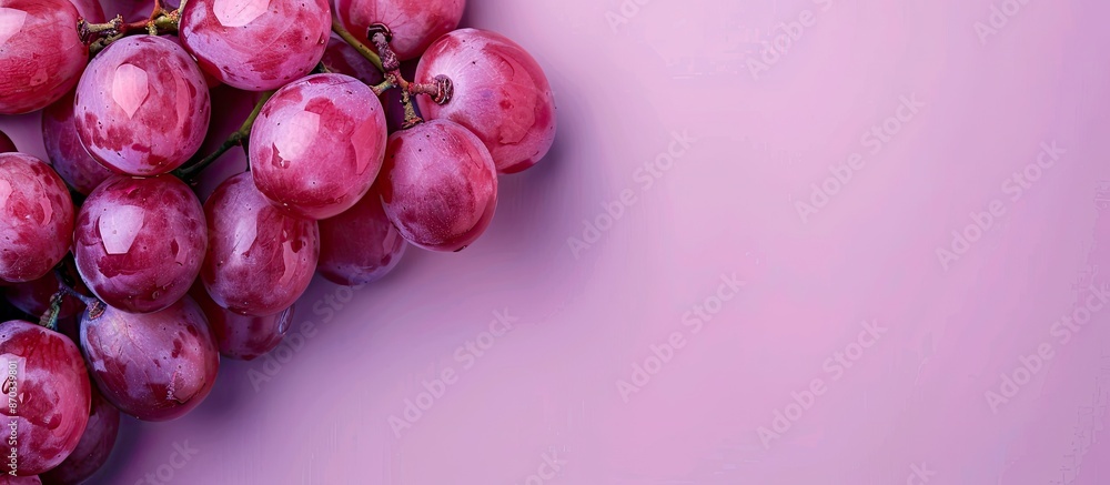 Aufkleber fresh red grape Isolated on pastel background Grape. with copy space image. Place for adding text or design