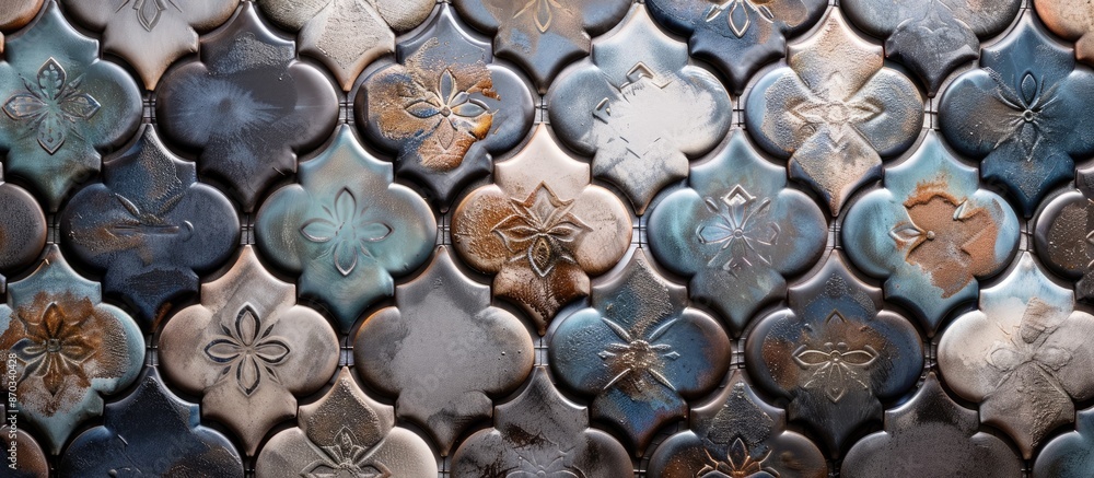 Poster Pattern and texture of ceramic tiles wall background. with copy space image. Place for adding text or design