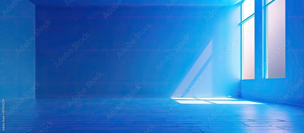 Fototapete Blue empty room studio gradient used for background and display your product. with copy space image. Place for adding text or design