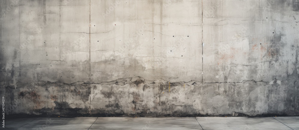 Poster industrial building with a grungy concrete wall featuring a crack, perfect as a backdrop for your de