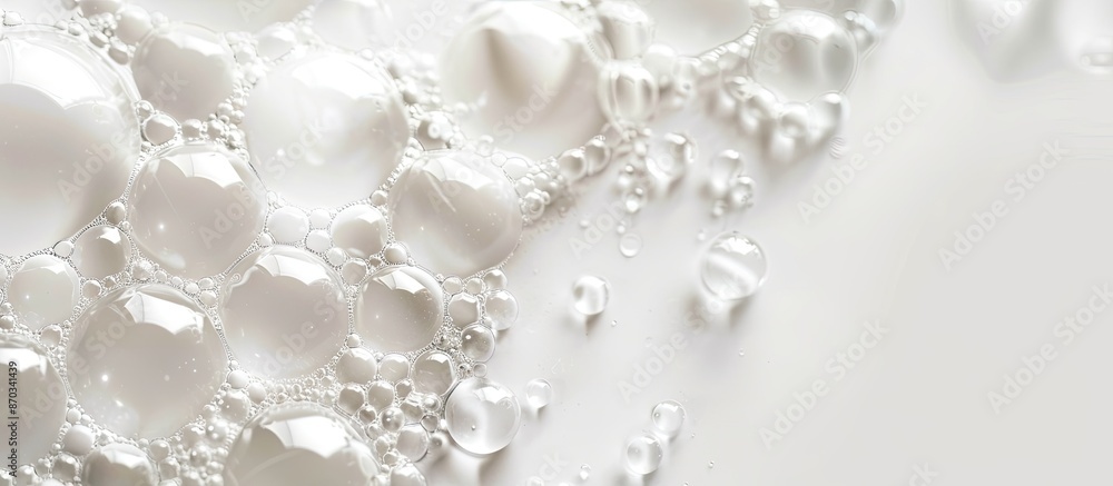 Poster white background with bubbles resembling eggs, ideal for copy space image.