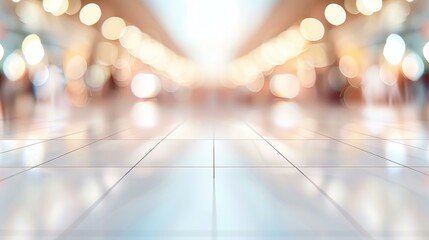 Create striking art with blurred figures in a bustling shopping mall.