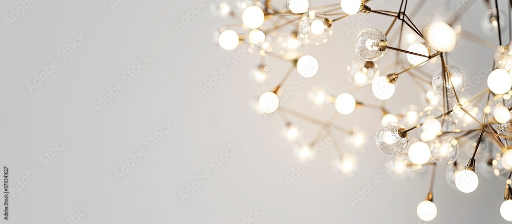 Poster LED chandelier isolated on white background. with copy space image. Place for adding text or design