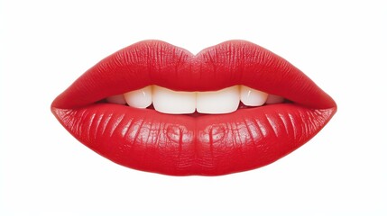 Fototapeta premium Dark red lipstick line on a white surface, creating a bold and artistic contrast.