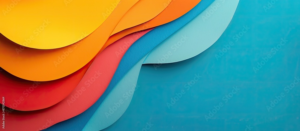 Poster Colorful abstract paper art background with a clean blank space for text or images, perfect as a copy space image.