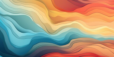 Obraz premium Abstract Colorful Wavy Landscape
