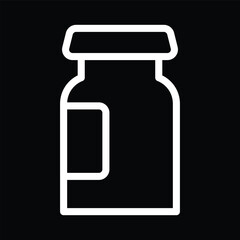 White Warning Triangle with Exclamation Mark Icon on Black Background