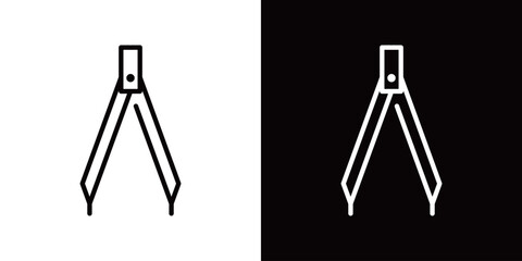 シンプルなコンパスのラインアイコン © WAWAWA