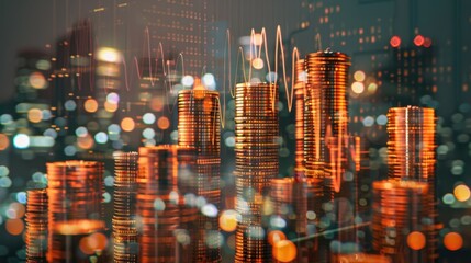 The stacked gold coins