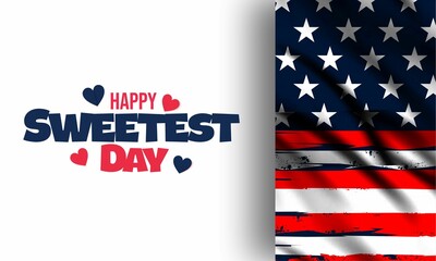 Happy sweetest day card. Hand drawn lettering for american holiday.  