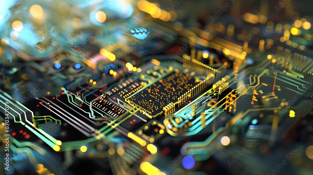 Poster intricate semiconductor chip:a glimpse into the complexity of modern electronics