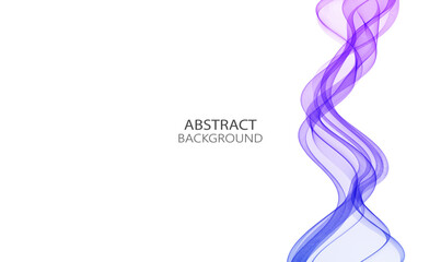 Vertical blue transparent wave on white background