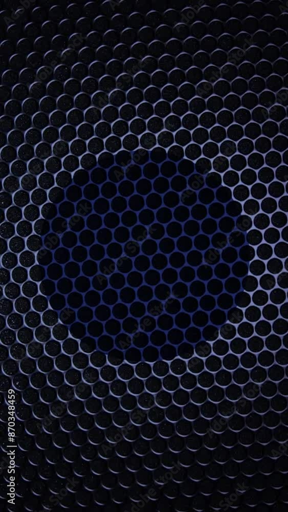 Poster abstract audio ring equalizer simulation. media.. spreading audio wave rings. vertical video.