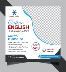 Modern-social-media-post-ads-banner-design-template-for-online-english-learning-Center