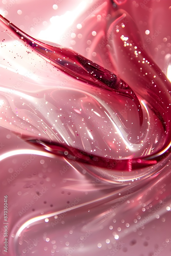Poster mesmerizing red cosmic curve with ethereal galaxy reflections