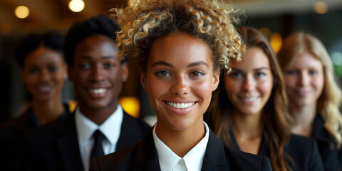 Obraz premium Young business people in office