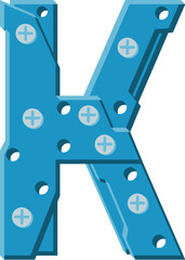 Industry Steel Letter Alphabet Vector Element